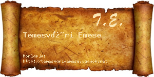 Temesvári Emese névjegykártya