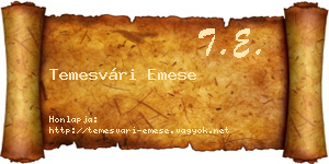 Temesvári Emese névjegykártya